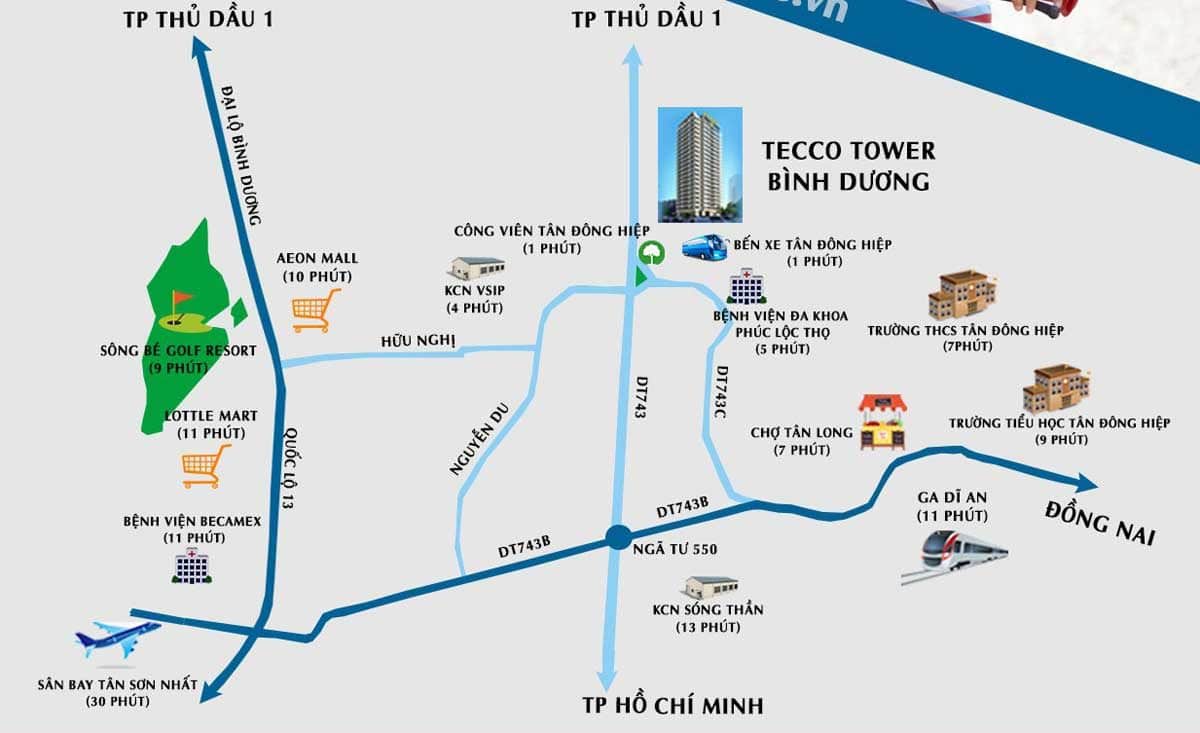 Vị trí căn hộ Tecco Tower